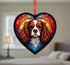 Cavalier King Charles Spaniel Stained Glass Effect Heart Suncatcher